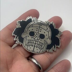 Horror Silver and Black Skull Pin comic con double pin horror push  MUST BUNDLE